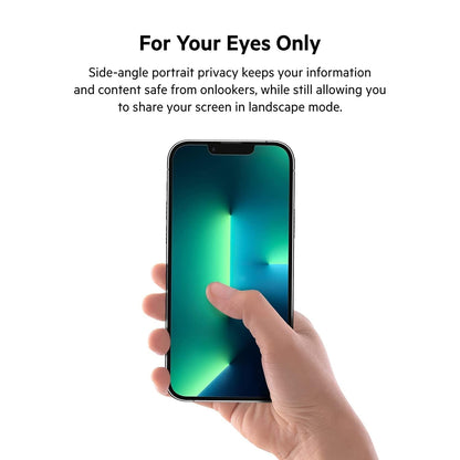 Belkin Privacy Tempered Glass Screen Protector for iPhone 13 and 13 Pro, Treated Surface with Anti-Fingerprint Coating and Bubble Free Application with Included Easy Align Tray