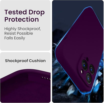 FireNova Designed for iPhone 13 Pro Max Case, Silicone [Camera Protection] Phone Case with [2 Screen Protectors], Soft Anti-Scratch Microfiber Lining Inside, 6.7 inch, Wine Red