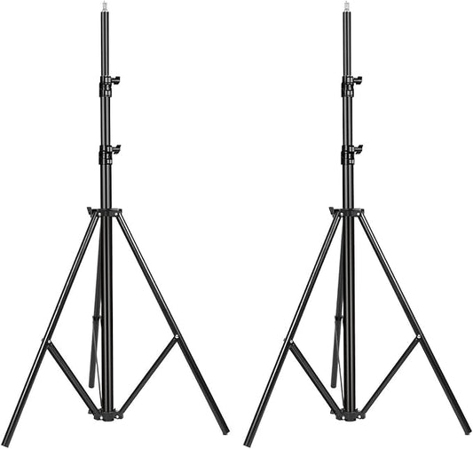 SUPON 2 Packs Heavy Duty Light Stand 10ft/300cm, Adjustable Air-Cushioned Metal Photography Tripod Stand with 1/4-inch Screw for Photo Studio Flash Monolight Ring Light Softbox Reflector