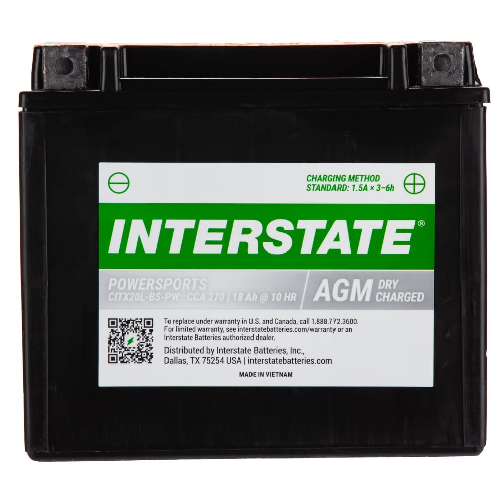 Interstate Batteries YTX14AH-BS Powersports Battery 12V 12Ah 210CCA AGM