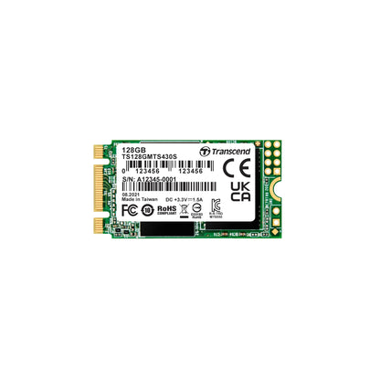 Transcend 128GB M.2 2242 SATA III SSD, MTS430S B+M Key with DRAM Cache, Up to 560MB/s, 3D TLC NAND Internal SSD for Ultrabook/Laptop/PC/Desktop, SLC Cache, LDPC Error Correction