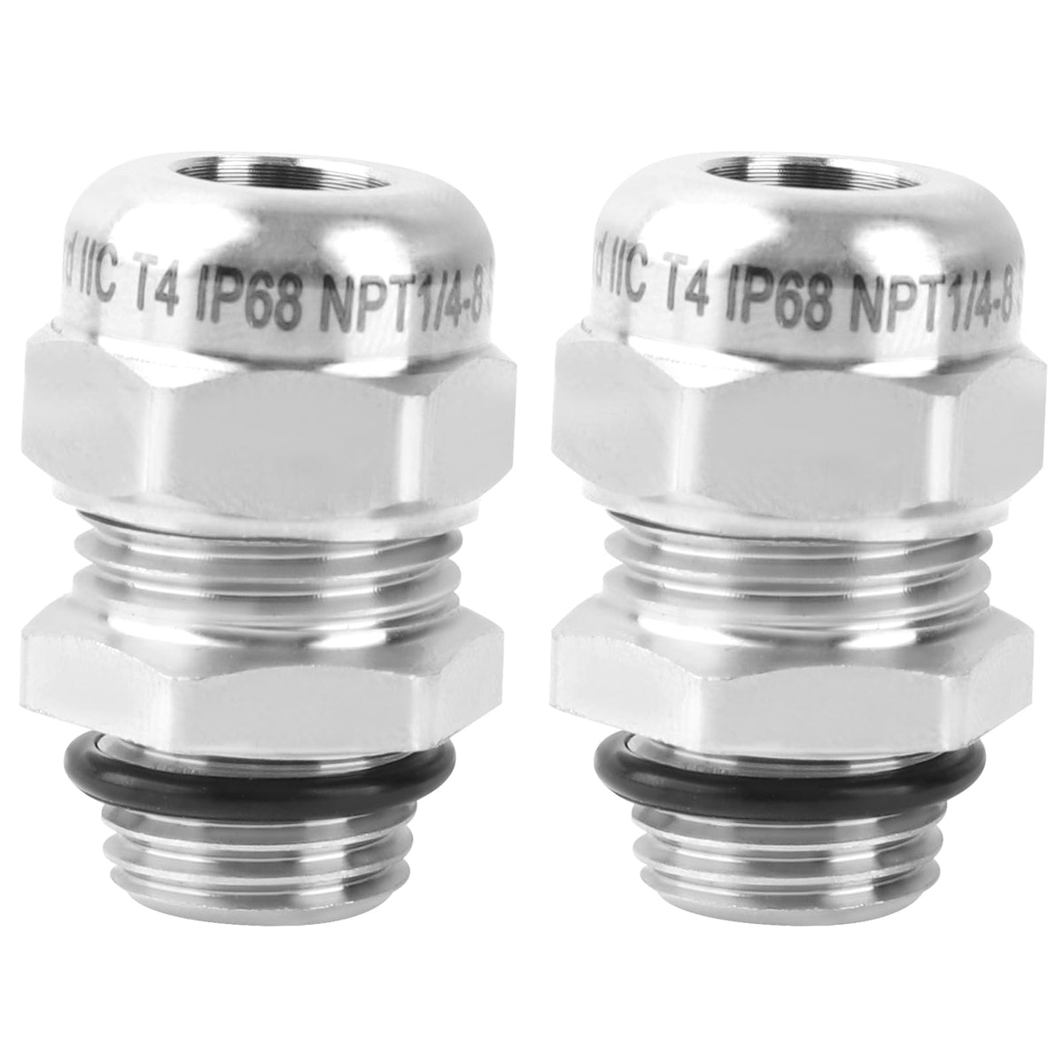 QCG 3/4" NPT Stainless Steel Cable Gland Waterproof IP68, 2 Pcs