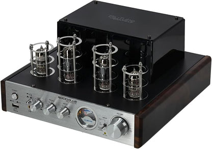 Rockville BluTube DK Audiophile Tube Amplifier with Bluetooth, 35Wx2 RMS @ 4 Ohm, HDMI/Optical/Coaxial Inputs, Sub Output, USB, RCA, VU Meter, Headphone Out