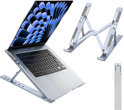 Ergonomic and Foldable Laptop Stand for Desk, Adjustable Riser, Fits All Laptops and Notebooks up to 17,Ultra-Thin,Ventilated Cooling,ABS+Silicone,Midnight.