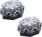 2pc Power Distribution Block Car Audio 1 in 5 Ways Out Car Audio Distributions Block 0 Gauge Input 2/4/8 Gauge Out Ground Cable Splitter Distribution Blocks for Automotive