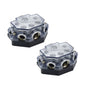S SYDIEN 2pc Power Distribution Block Car Audio 1 in 5 Ways Out Car Audio Distributions Block 0 Gauge Input 2/4/8 Gauge Out Ground Cable Splitter Distribution Blocks for Automotive