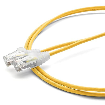 TRUECABLE Cat6 Component Rated Patch Cable, Unshielded (U/UTP), 3ft, Yellow, 28AWG Solid Copper, Snagless 10G High-Speed Ethernet Cable, PoE++ 4PPoE 100W, UL Listed, RoHS-3, 1 Pack