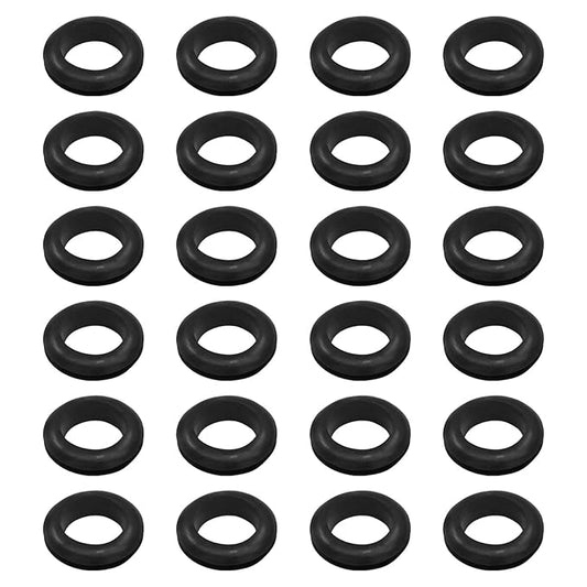 Kyuionty 24 Pcs Rubber Grommets, 5/8" Inside Diameter 3/4" Drill Hole Rubber Wire Grommets O Ring Grommets for Wire, Firewall, Cables, Plugs, Automotive(Black)
