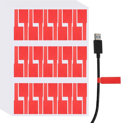 uxcell 300 Pcs Cable Labels, Waterproof Wire Cord Labels Tags, Cord Organizer Management Tags for Charger Cable Organizer Wire Markers Printer and Handwriting, Red