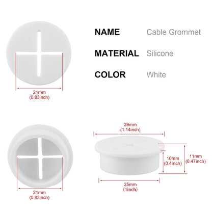 Desk Grommet,1 Inch Flexible Rubber Grommets, Silicone Cable Cord Grommet Wire Hole Cover for Desk, Table and Other Furnitures(12Pack)