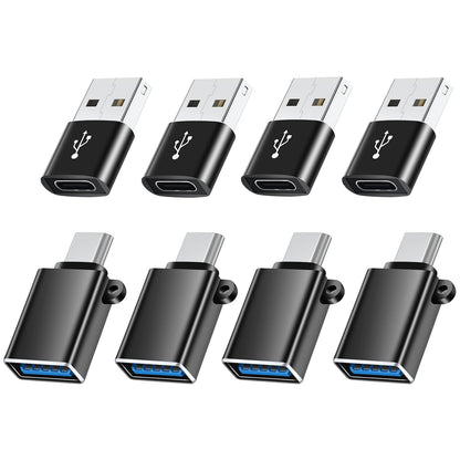 BaseNew USB Type C Male Female Adapter,Data Charging Cable Converter 8-Pack