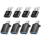 BaseNew USB Type C Male Female Adapter,Data Charging Cable Converter 8-Pack
