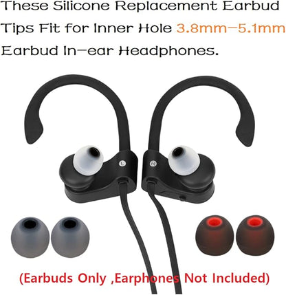 Earbud Tips Earbud Replacement Pieces Silicone Soft and Comfortable Compatible with Senso, Tozo, Sony & Other Inner Hole 3.8mm -5.1mm Earbud in-Ear Headphones 9 Pairs S/M/L