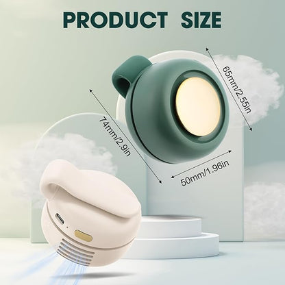 Small Clip Fan, Personal Waist Fans,Portable Silent Mini Bladeless Fan Clip On for Shirt,Hands-Free Personal Clip Fans 3 Speeds,Clips on Waist Neck Fanes for Outdoor,Camping,Travel,Office (White)
