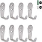 Flyisland Wall Hooks 8 Pcs, Coat Hooks Garage Hook Wall Mounted Hat Hangger Hooks Robe Hook Single Coat Hanger Heavy Duty (8 Pack, Silver)