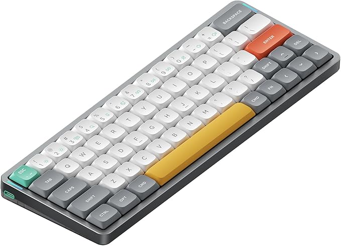 nuphy Air60 V2 Portable Wireless Keyboard 60% Low Profile Mechanical Keyboard Support QMK/VIA Compatible with Windows/mac OS/Linux Supports Bluetooth 5.1/2.4GHz/Wired (USB-C) Grey-Gateron Red Switch