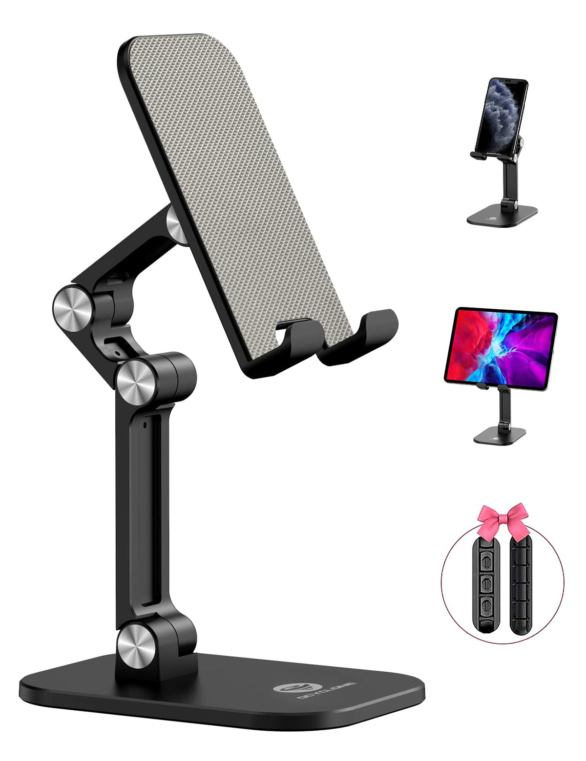 OCYCLONE Phone Stand for Desk, Foldable Cell Phone Stand Holder, Beige