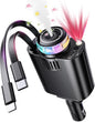 Retractable Car Charger with Aromatherapy and Starlight, 5 in 1 USB C Car Charger Adapter, 69W Fast Charging Cars Phone Chargers, Cars Air Freshener Compatible with iPhone 16 15 14 13 12 and Android