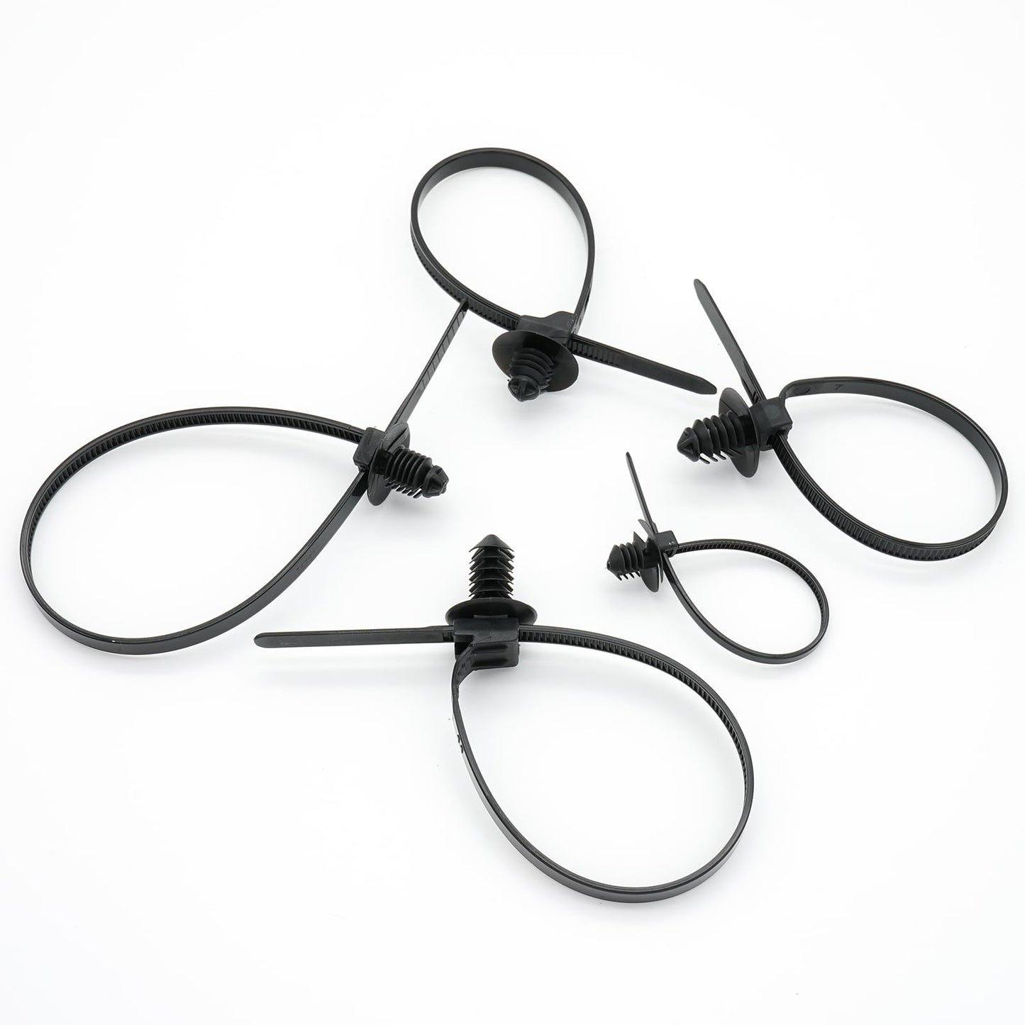 Semrien Push Mount Cable Ties Assorted Sizes Push Mount Zip Ties, 240 Pcs