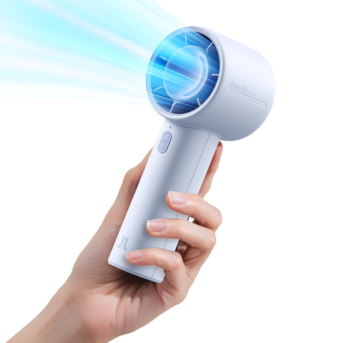 JISULIFE Portable Handheld Fan, 22H Max Runtime, 5-Speed - Gray