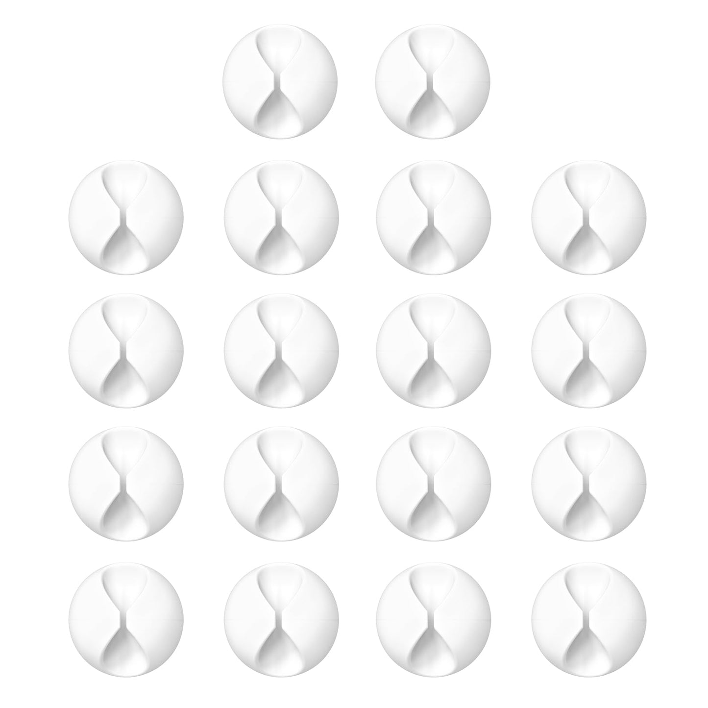 Znben 18 Pack Mini Cable Clips, Adhesive Cord Holder for Desk, White