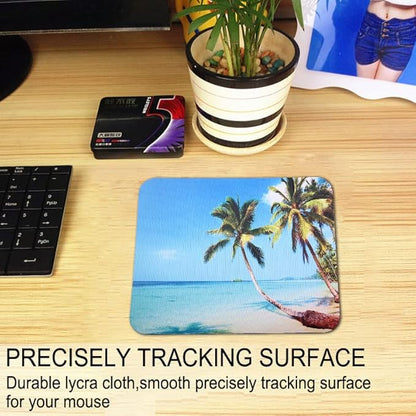 Mouse Pad, Gaming Mouse Pad, Non-Slip Rubber Base Mouse Mat with Designs for Laptop, Computer & Office, 9.5 x 7.9 x 0.12 inches (Coconut Trees on The Beach)