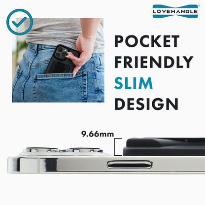 LoveHandle PRO MagSafe Compatible Magnetic Phone Grip w/Kickstand - Mount, Strap and Stand for Smartphone and Tablet - MagSafe Ring Included - Fits All Devices - Army Green