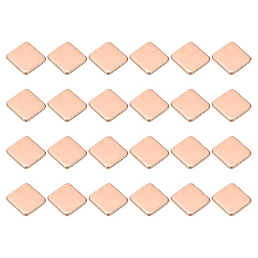 PATIKIL Copper Heatsink Pad Shims, 24 Pcs 15x15x2mm Copper Pad Shim IC Chipset GPU CPU Thermal Heatsink for Cooling Laptop Desktop Computer