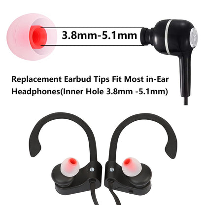 MMYQXI Silicone Replacement Earbud Tips Earbud Covers Ear Tips Fit for in-Ear Headphones (Inner Hole 3.8mm -5.1mm) Earbud Replacement Tips 9 Pairs