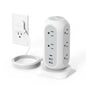 TESSAN Tower Power Strip Flat Plug with 1050J Surge Protection, 6 Ft, Grey