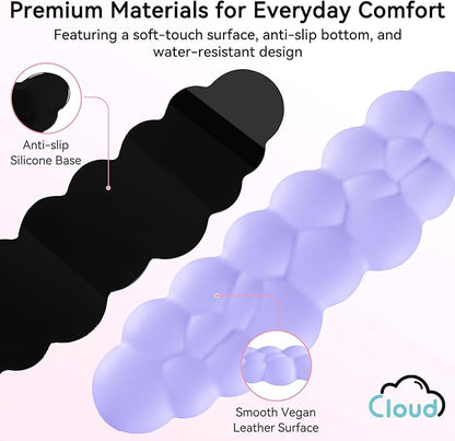 Sushret Cloud Wrist Rest for Computer Keyboard and Mouse Pad Set, Purple