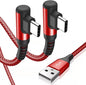 sweguard USB Type C Charger Cable Right Angle [2-Pack,10FT] iPhone 15 Charger Nylon Braided Cord for iPhone 16 15 Pro Max Samsung Galaxy S25 S24 S23 S22 S21 S20 S10 S9 Note A15 A55 Flip Pixel LG Moto