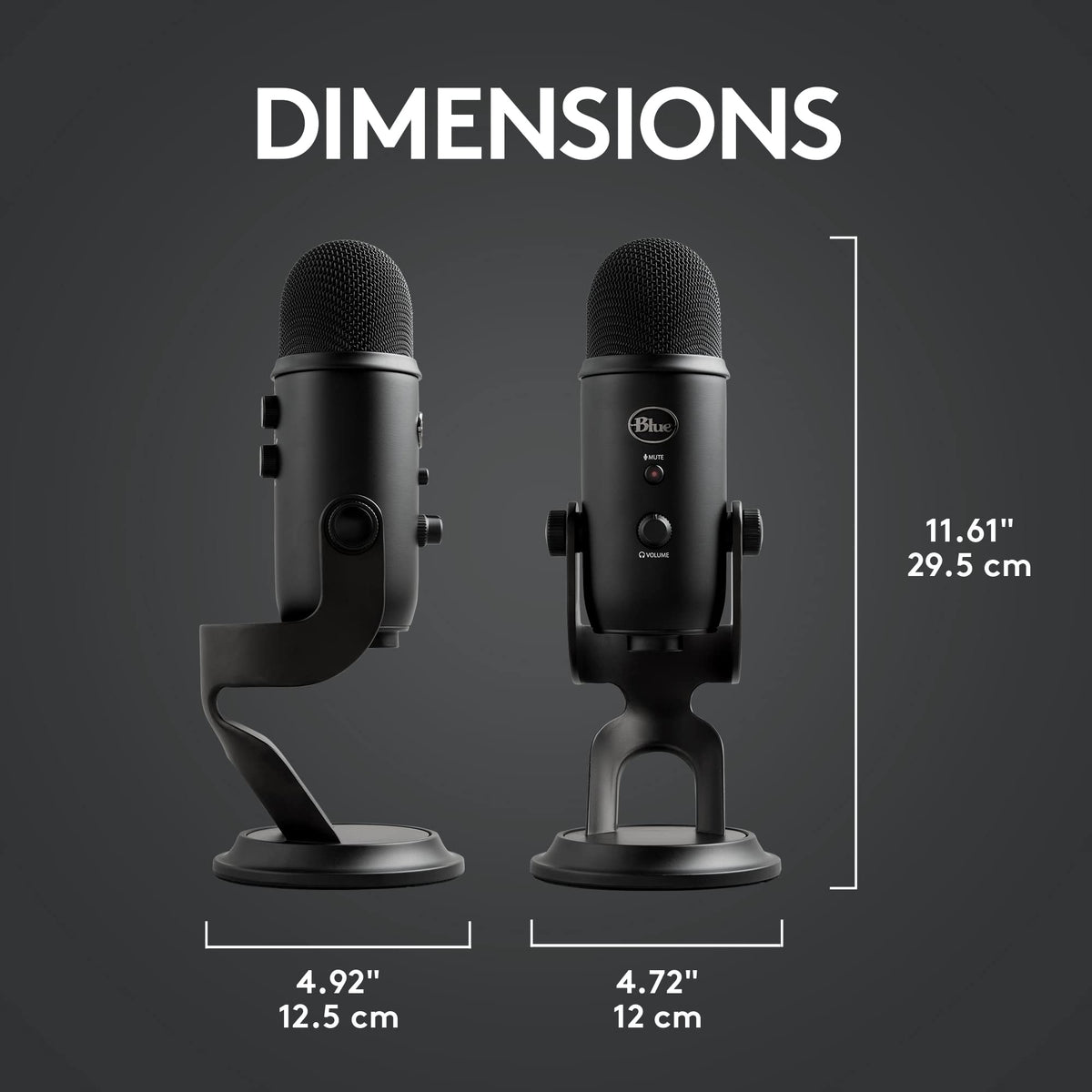 Logitech Blue Yeti Game Streaming Kit with Yeti USB Gaming Mic, Blue VO!CE Software, Exclusive Streamlabs Themes, Custom Pop Filter, PC/Mac/PS4/PS5 - Blackout