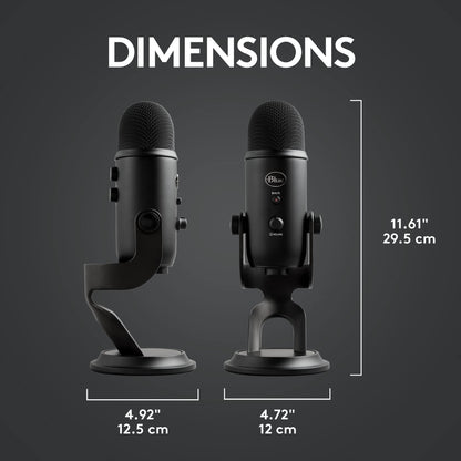 Logitech Blue Yeti Game Streaming Kit with Yeti USB Gaming Mic, Blue VO!CE Software, Exclusive Streamlabs Themes, Custom Pop Filter, PC/Mac/PS4/PS5 - Blackout