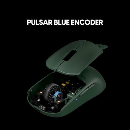 Pulsar Gaming Gears X2V2 mini Wireless Gaming Mouse, Founder's Edition, Ultra Lightweight 1.80 oz (51 g), Symmetrical, Optical Switch, 2.4 Ghz 1 ms, 26000 DPI, PAW3395 Sensor (Mini, Wireless, Green)
