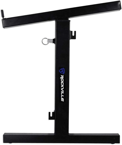 Rockville RXS20 Portable Mixer Stand 300 lbs Capacity, Adjustable Height 24-36in, Adjustable Width 13.8-23.6in, Collapsible, Padded Platform, Perfect for DJs and Musicians