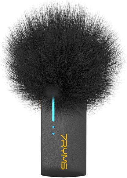 7RYMS iRay DW40 Wireless Lavalier Microphone with Four Transmitters One Charging Case Support AI Denoise, 48kHz/24bit Recording for Video Vlog, Interview, Live Streaming, Podcasting-Black
