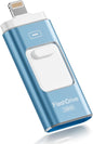 Apple MFi Certified 128GB Flash Drive for iPhone Thumb Drive Photo Stick, USB Memory Stick iPhone Flash Drive for Photos Videos, High Speed Jump Drive Compatible for iPhone/iPad/Android/PC (Blue)