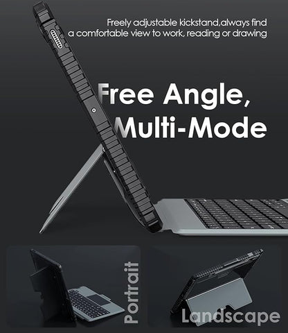 Nillkin for Samsung Galaxy Tab S9 FE Plus Case with Detachable Keyboard, Multi-Touch Trackpad, 7-Color Backlit, S Pen Holder, Rugged Keyboard Case with Camera Cover for Samsung Tablet S9 FE+ 12.4"