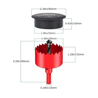 TuTuYa 8PCS Desk Grommet, Desk Grommet 2Inch(50mm) Desk Cable Grommet Desk Cable Hole Covers with Hole Saw, Ideal Solution for Office and Home Table Cable (Black, 2Inch_50mm)