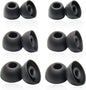 Replacement Earbuds Tips Silicone Universal for 4.0mm-6.0mm Nozzle in-Ear Rubber Ear Tips Fit True Wireless Earbuds 6 Pairs LMS Black