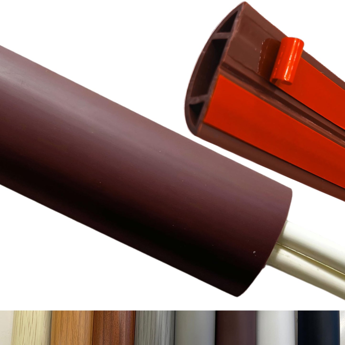BEIEBIJOB Self Adhesive Floor Cord Cover, Cord Hider Floor, 10ft, Brown