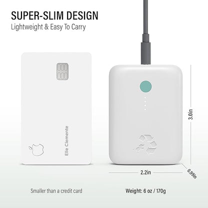 Nimble Champ Lite Portable Charger, 5200mAh Fast Charging Power Bank 15W USB C and A Port with Cable, Travel Essential Battery Pack for iPhone Galaxy Pixel MacBook iPad Kindle Airpod Laptop Tablet