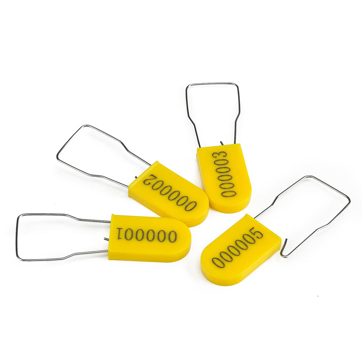 LeadSeals 50PCS Plastic Padlock Security Seals Metal Wire Padlocks Electric Meter Lockout Tags Self-Locking Numbered Anti Tamper Seal Lock Green
