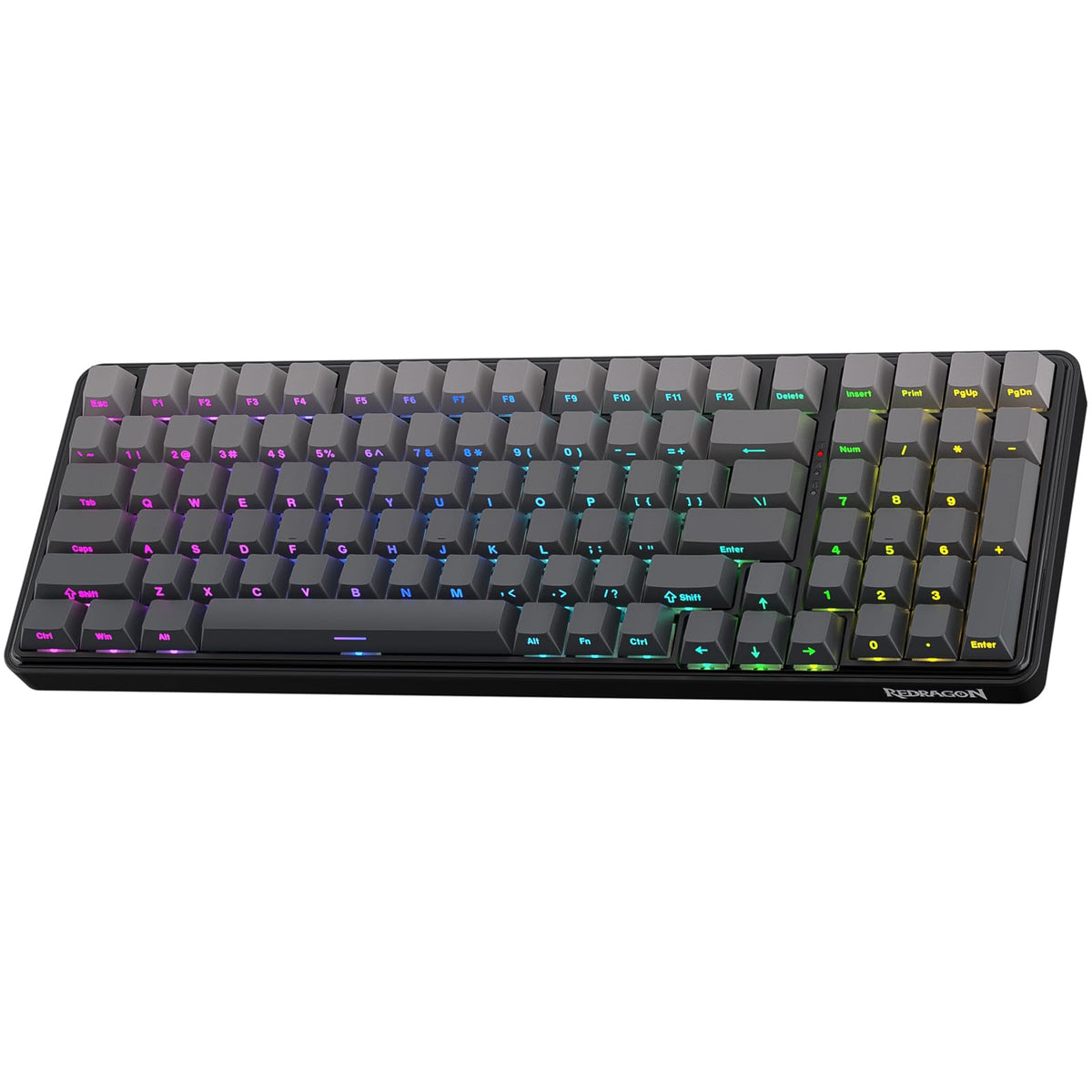 Redragon K744 PRO 99 Keys Wireless Gasket RGB Gaming Keyboard, 3-Mode Mechanical Keyboard w/Hot-Swap Socket, Round PBT Keycaps & 5-Layer Noise Dampening, Custom Linear Switch