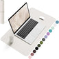 YSAGi Non-Slip Leather Desk Pad, Waterproof Laptop Computer Desk Keyboard Mat, Table Protector Blotter Mat, Large Mouse Pad for Office/Work/Home/Decor(Apricot Gray, 23.6" x 13.7")