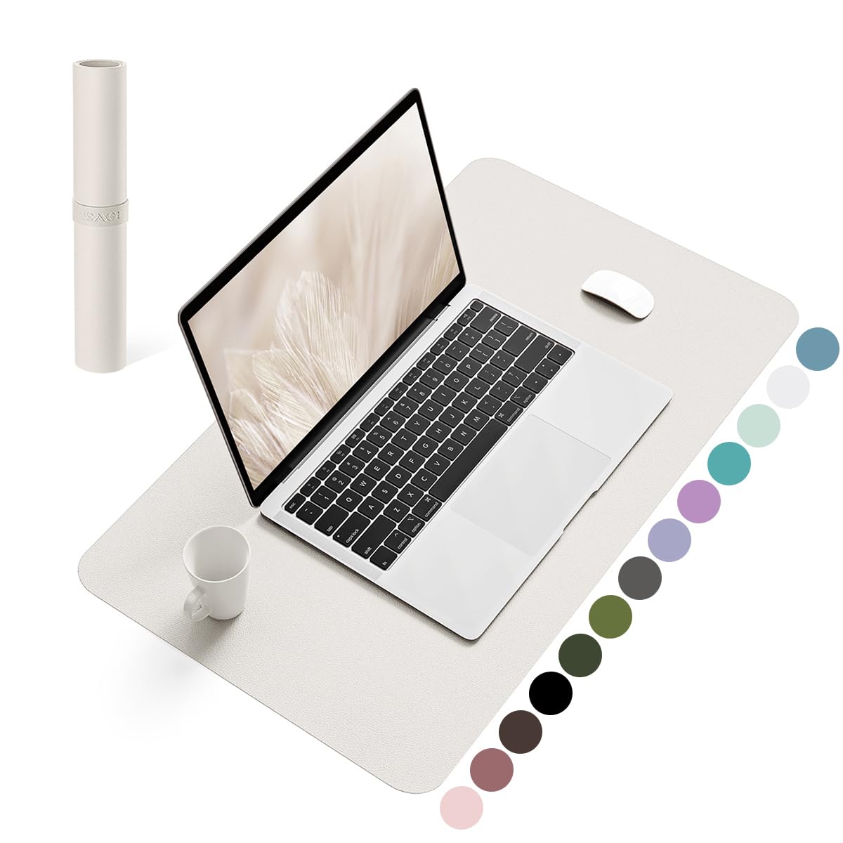 YSAGi Non-Slip Leather Desk Pad, Waterproof Laptop Computer Desk Keyboard Mat, Table Protector Blotter Mat, Large Mouse Pad for Office/Work/Home/Decor(Black, 31.5" x 15.7")