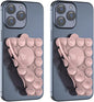 Double Sided Silicone Suction Phone Holder Mount,Compatible with iPhone and Android Cases Hands-Free Mirror Shower Phone Mount Strong Grip Holder (Light Pink, Double Sided 2PCS)