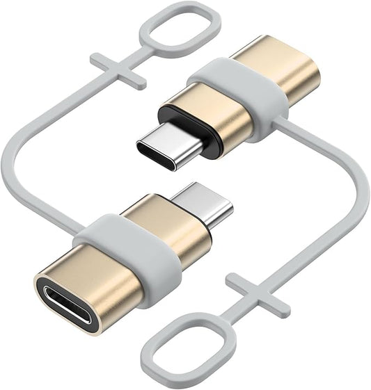 MoKo Lightning to USB C Adapter 2Pack, NOT for Lightning Earbuds/Headphones/OTG, USB-C to Lightning Adapter for iPhone Air 17 16 15 Pro Max Plus,iPad Pro/Air,Galaxy,ONLY for Charging/Data Sync, Gold