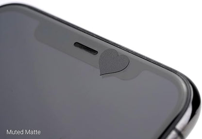 BLOCKED Stackable Webcam/Camera Vinyl Covers | 57 Low-Tack Restickable Webcam Sticker | 3-Sizes | Black 57-Pack Hearts (Muted Matte)